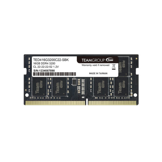 TEAMGROUP Elite DDR4 16GB Single 3200MHz PC4-25600 CL22 Unbuffered Non-ECC 1.2V SODIMM 260-Pin Laptop Notebook PC Computer Memory Module Ram Upgrade - TED416G3200C22-S01